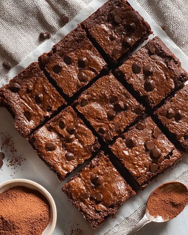 Delicious almond butter sweet potato brownies topped with chocolate chips