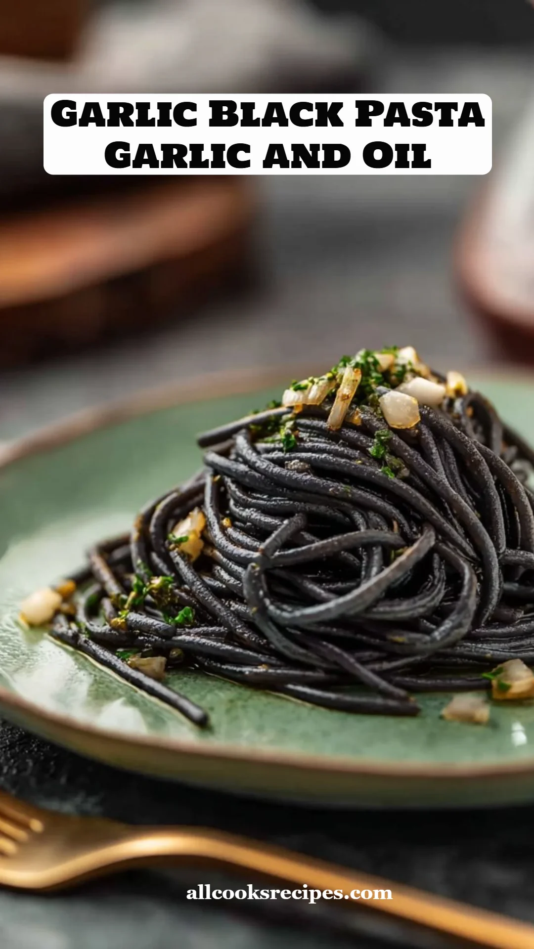 Garlic Black Pasta Garlic and Oil