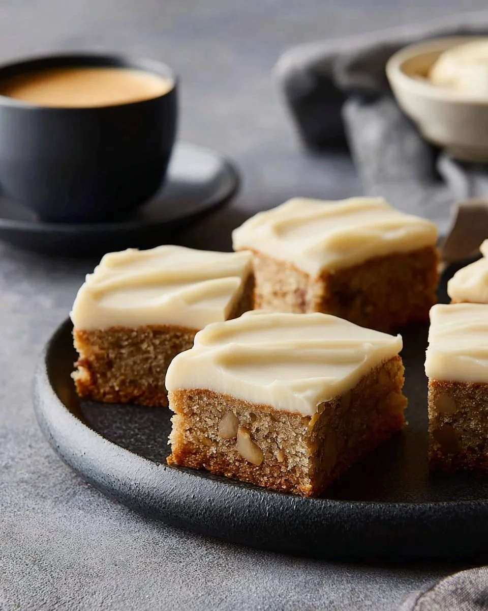 Delicious walnut brown butter banana brownies on a white plate