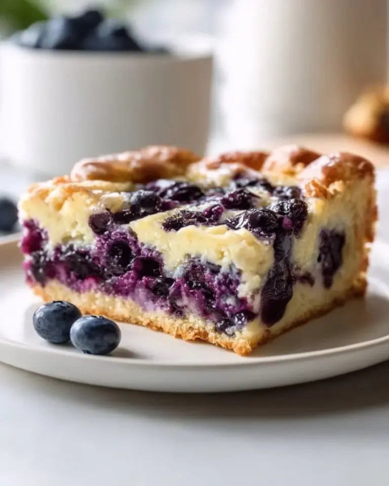 Delicious Blueberry Cottage Cheese Breakfast Bake served in a dish