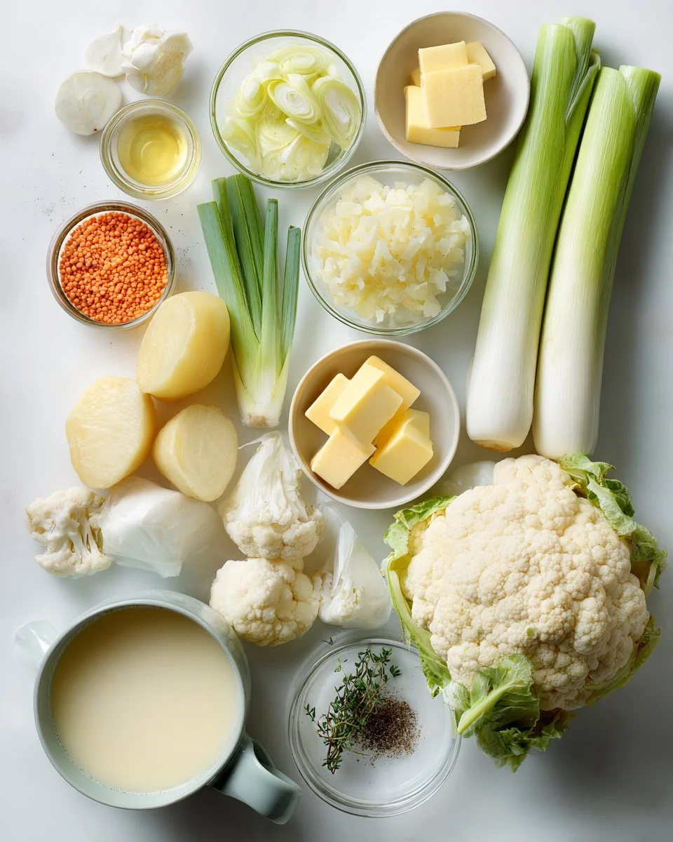 Cauliflower Potato and Leek Soup