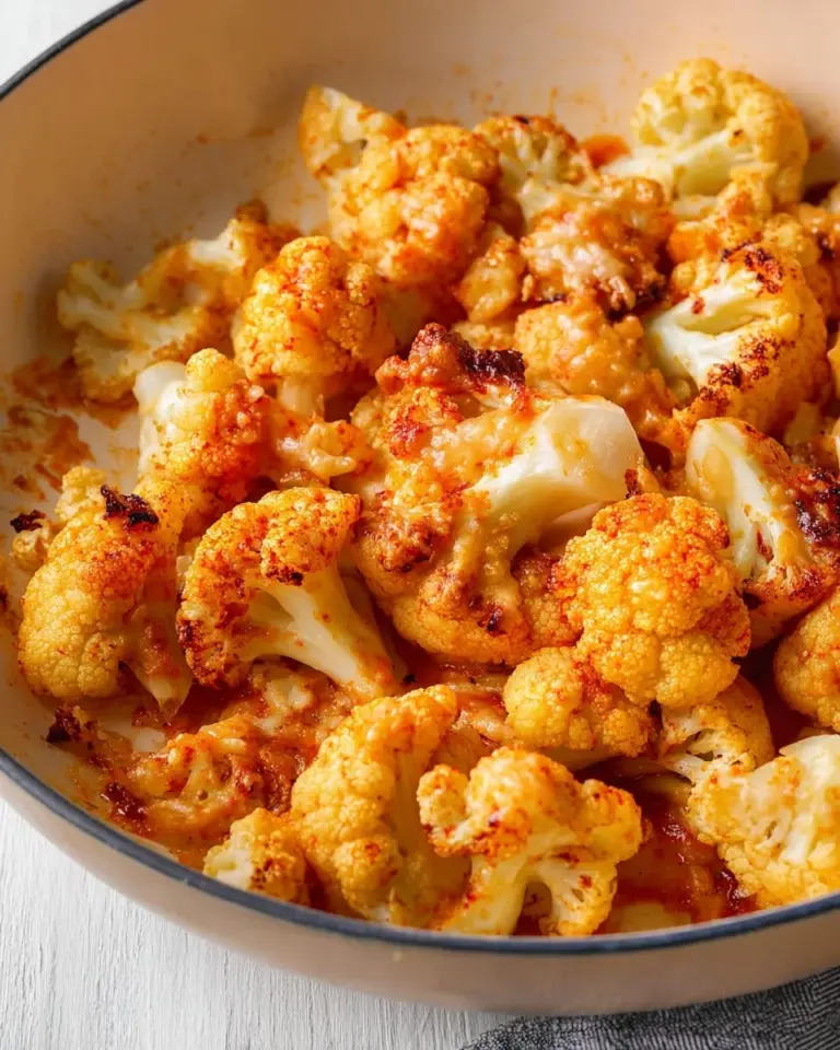 Delicious cheesy sautéed cauliflower served in a skillet