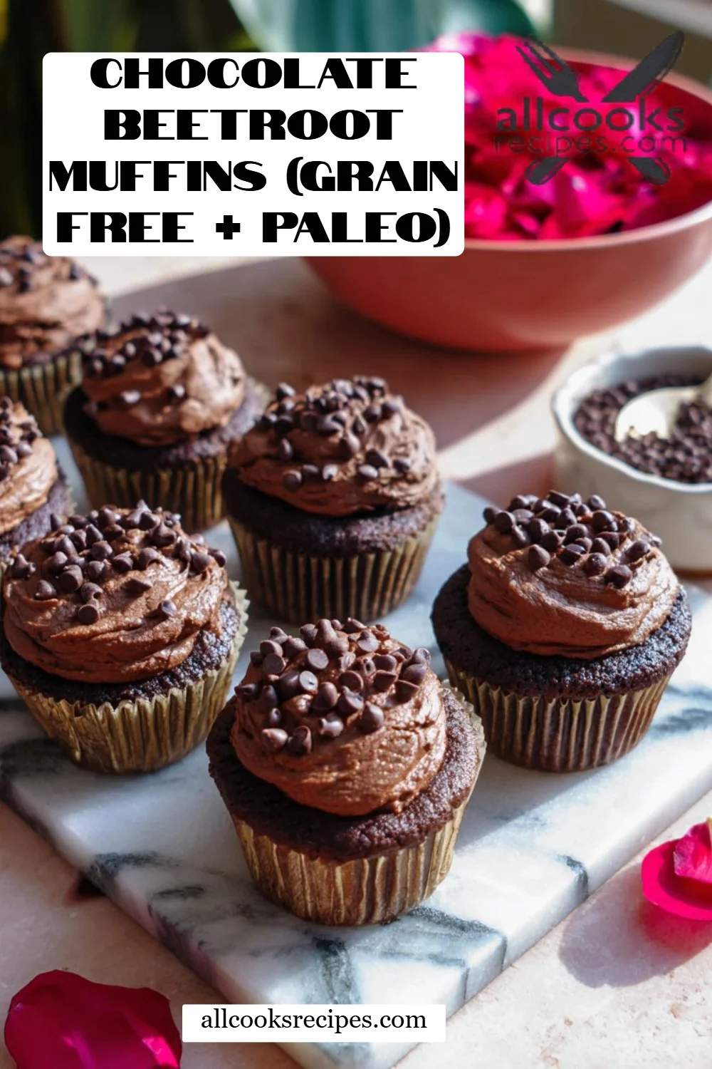Chocolate Beetroot Muffins (Grain Free + Paleo)