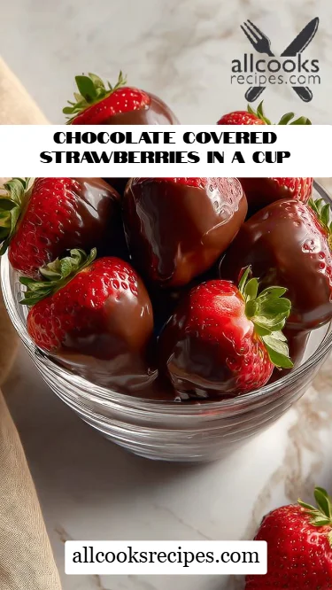 Chocolate Covered Strawberries in a Cup