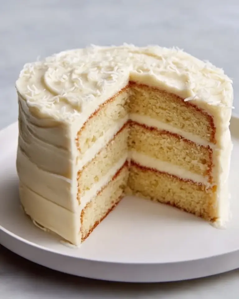 Delicious Coconut Buttercream Frosting on a cupcake with coconut flakes.