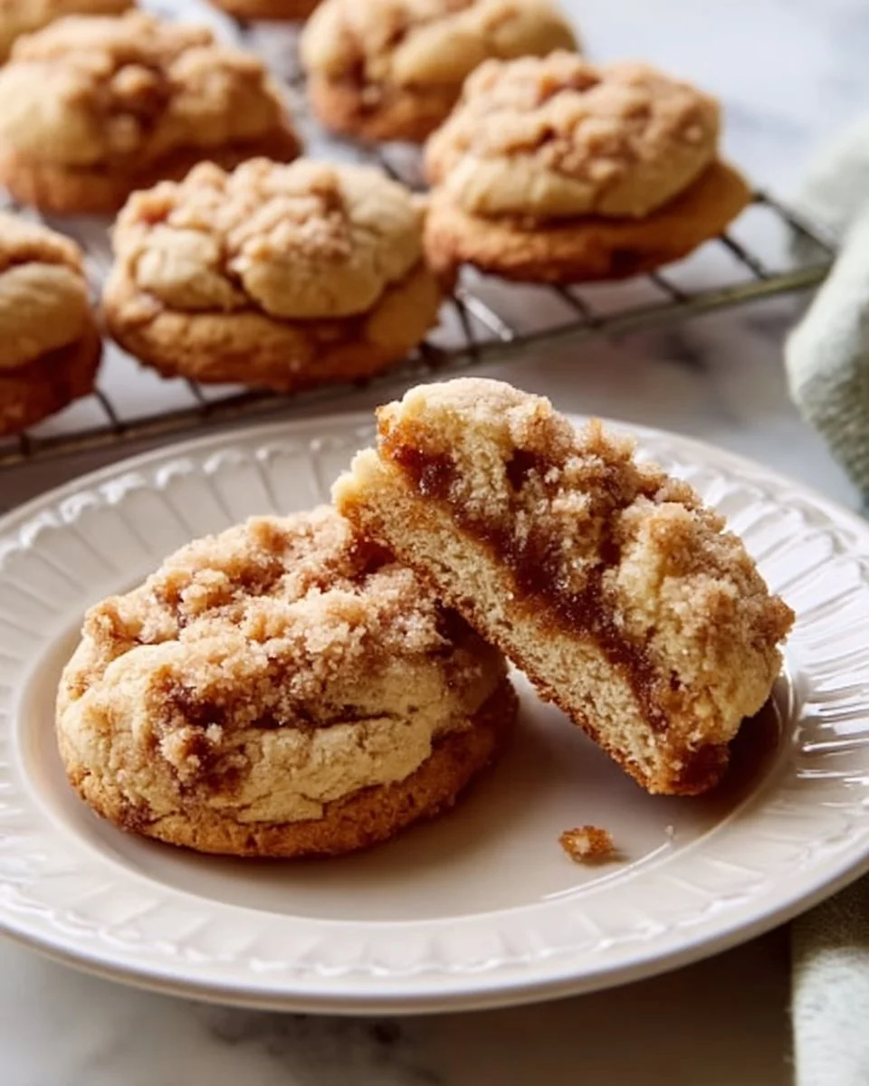 Delicious coffee cake cookies with a crumbly texture and sweet cinnamon topping