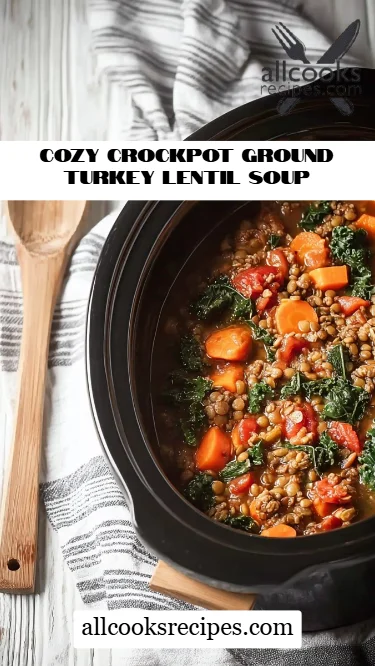 Cozy Crockpot Ground Turkey Lentil Soup