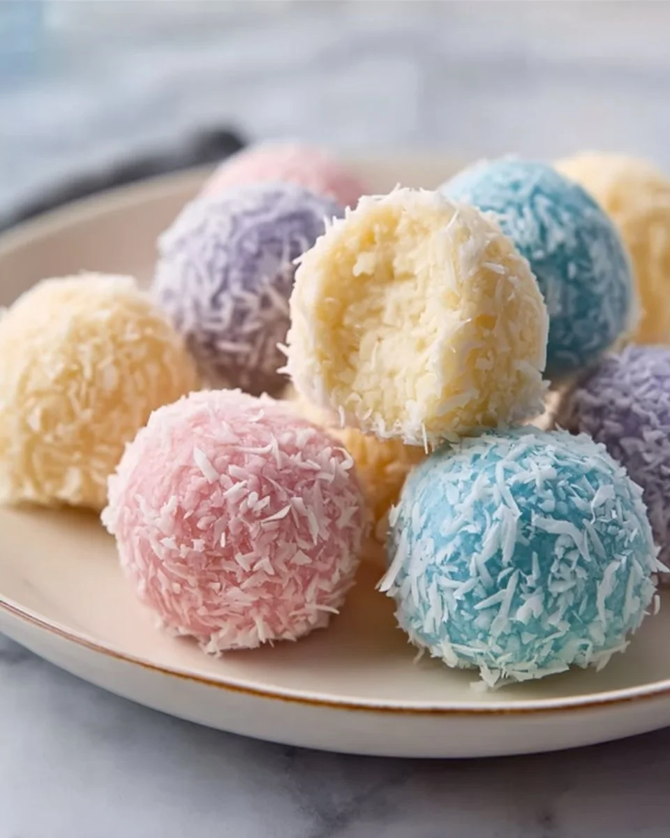 Delicious Easter Bunny Coconut Tails dessert for Easter celebrations