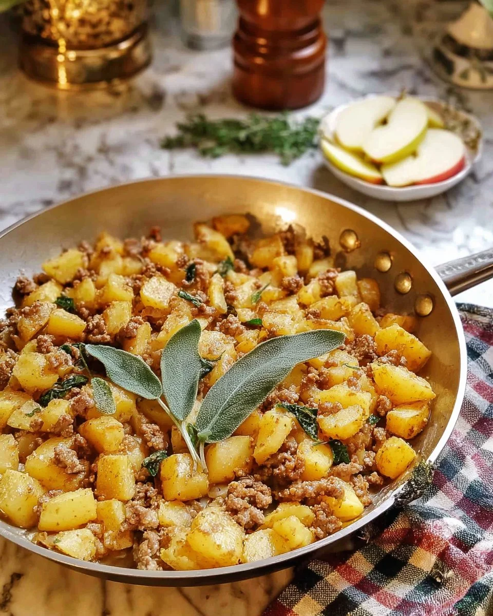 Delicious AIP ground turkey hash served in a bowl with fresh herbs