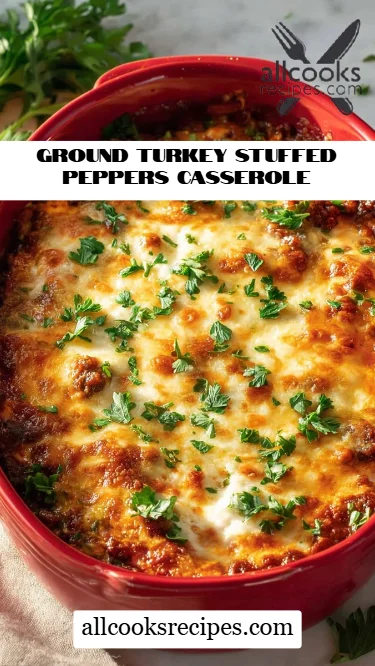 Ground Turkey Stuffed Peppers Casserole