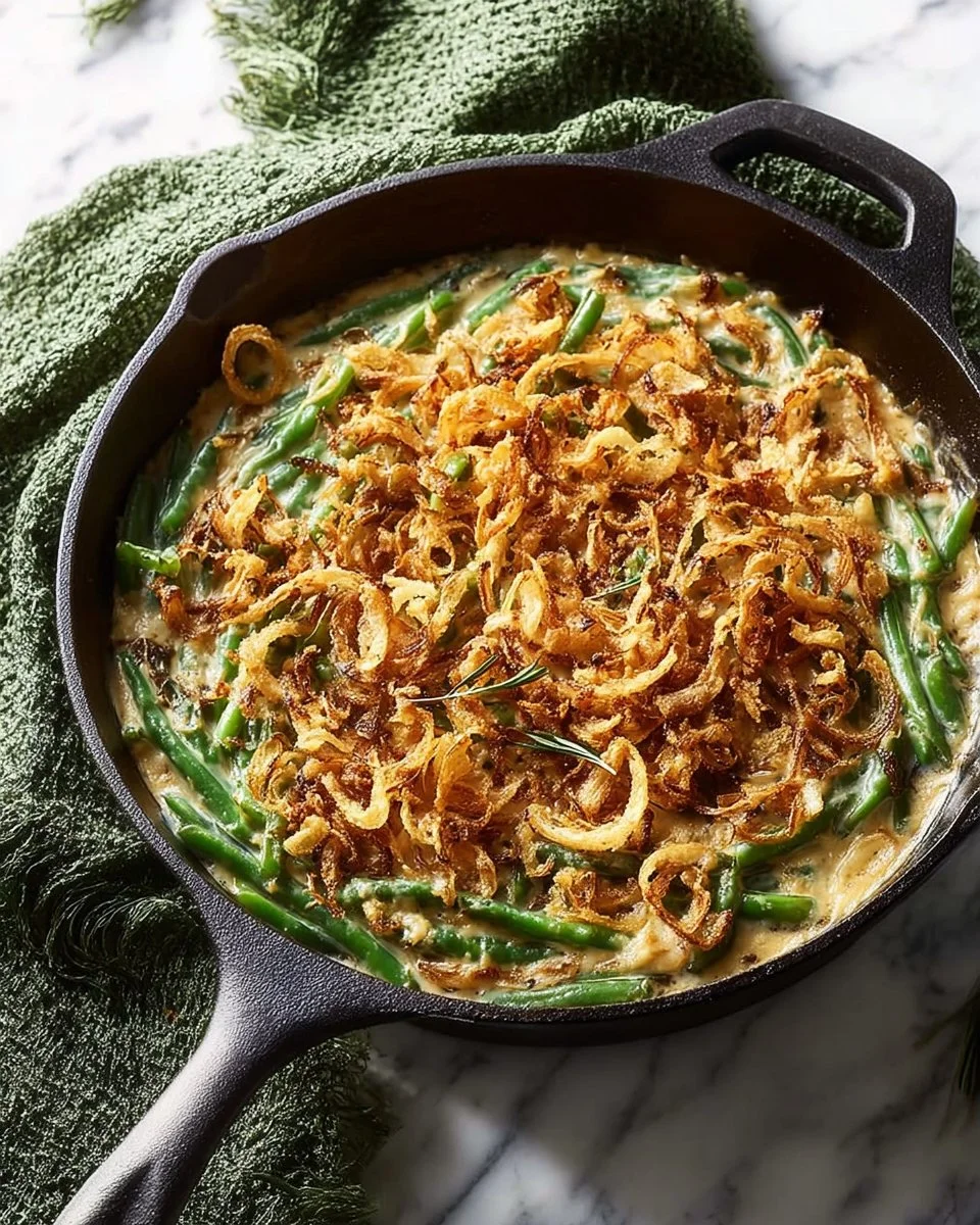 Ground Turkey Casserole with green beans baked in a dish, healthy and hearty meal