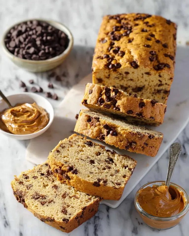 Slice of Healthy Chocolate Chip Sweet Potato Bread on a wooden board
