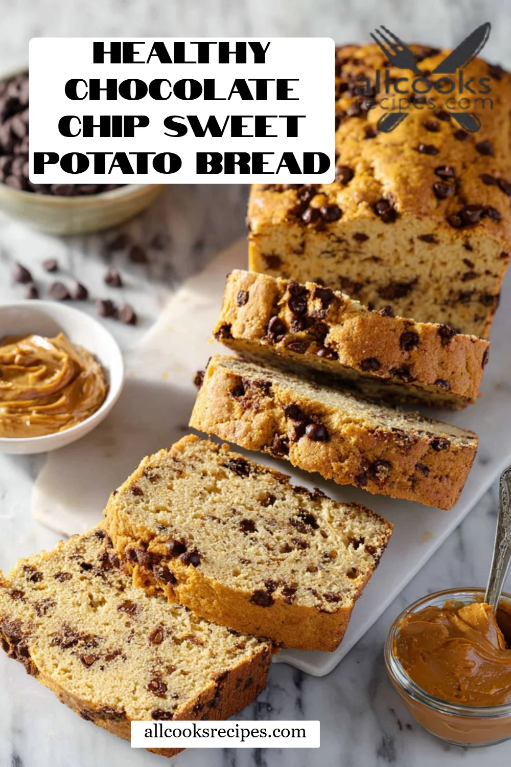 Healthy Chocolate Chip Sweet Potato Bread