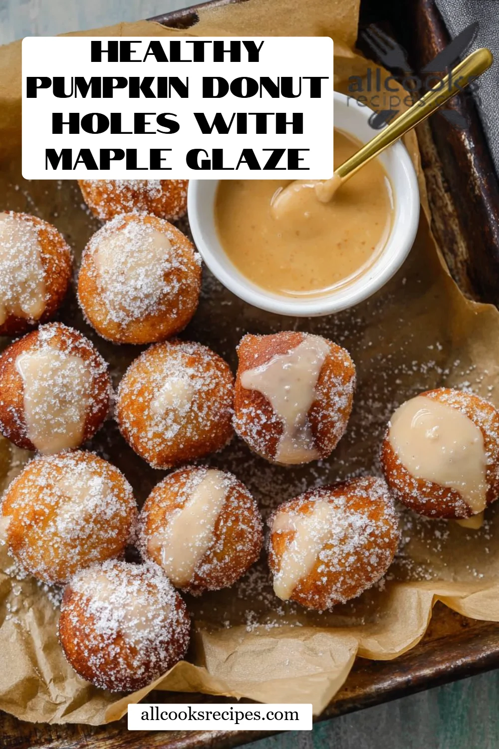 Healthy Pumpkin Donut Holes with Maple Glaze