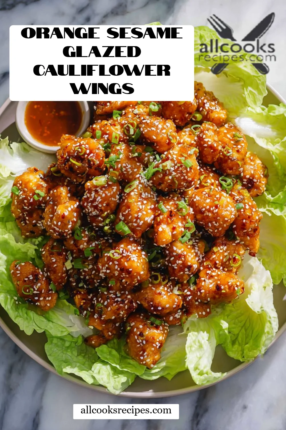 Orange Sesame Glazed Cauliflower Wings
