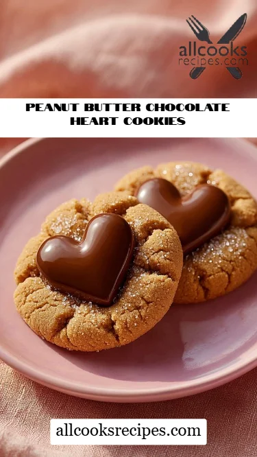 Peanut Butter Chocolate Heart Cookies