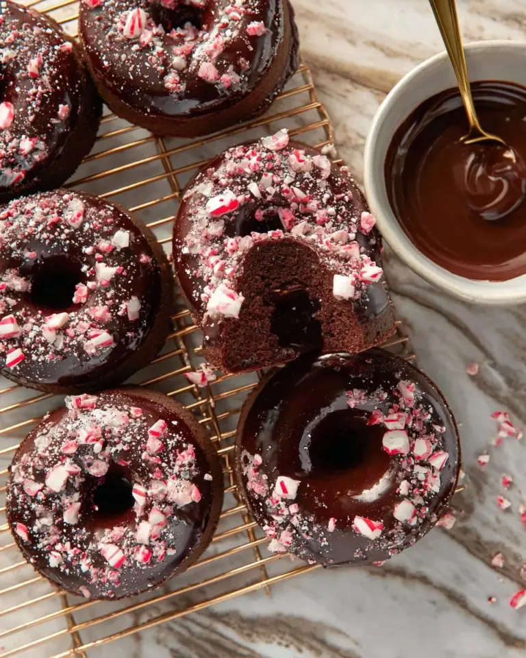 Peppermint sweet potato donuts garnished with festive toppings