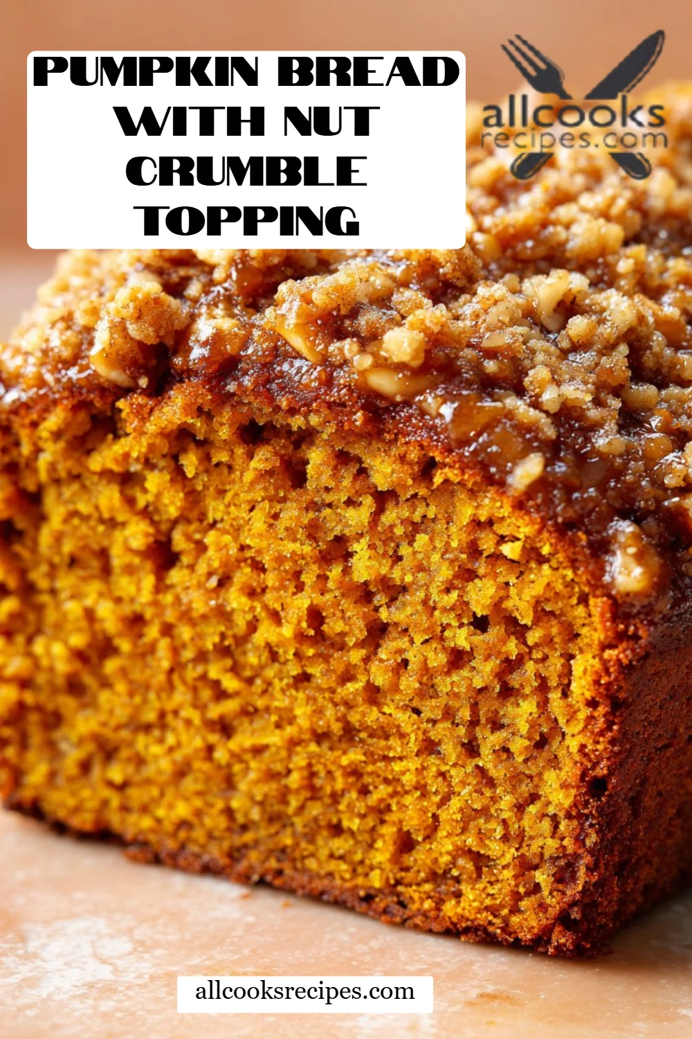 Pumpkin Bread with Nut Crumble Topping