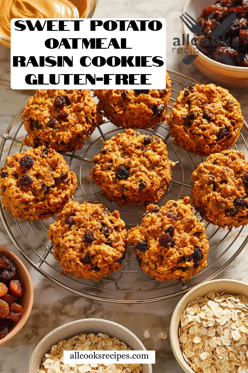 Sweet Potato Oatmeal Raisin Cookies Gluten-Free