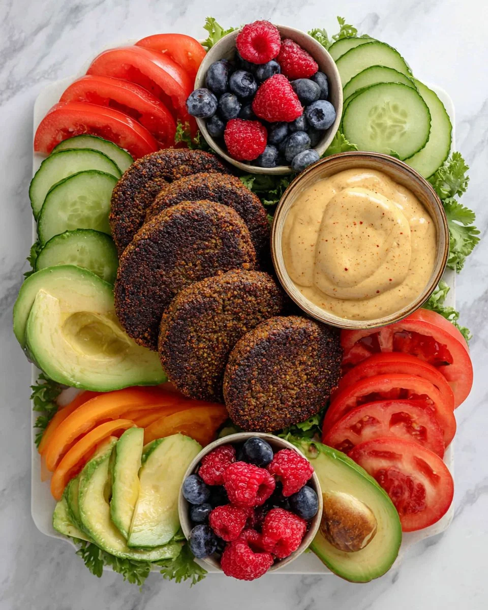 Delicious vegan breakfast sausage patties on a plate with fresh herbs