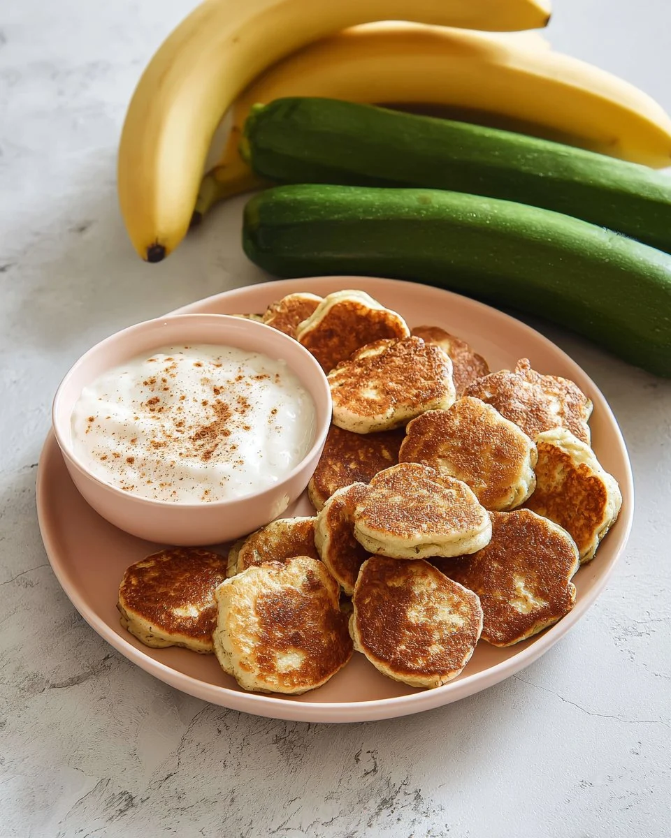 Delicious Zucchini Banana Bites on a plate for healthy snacking