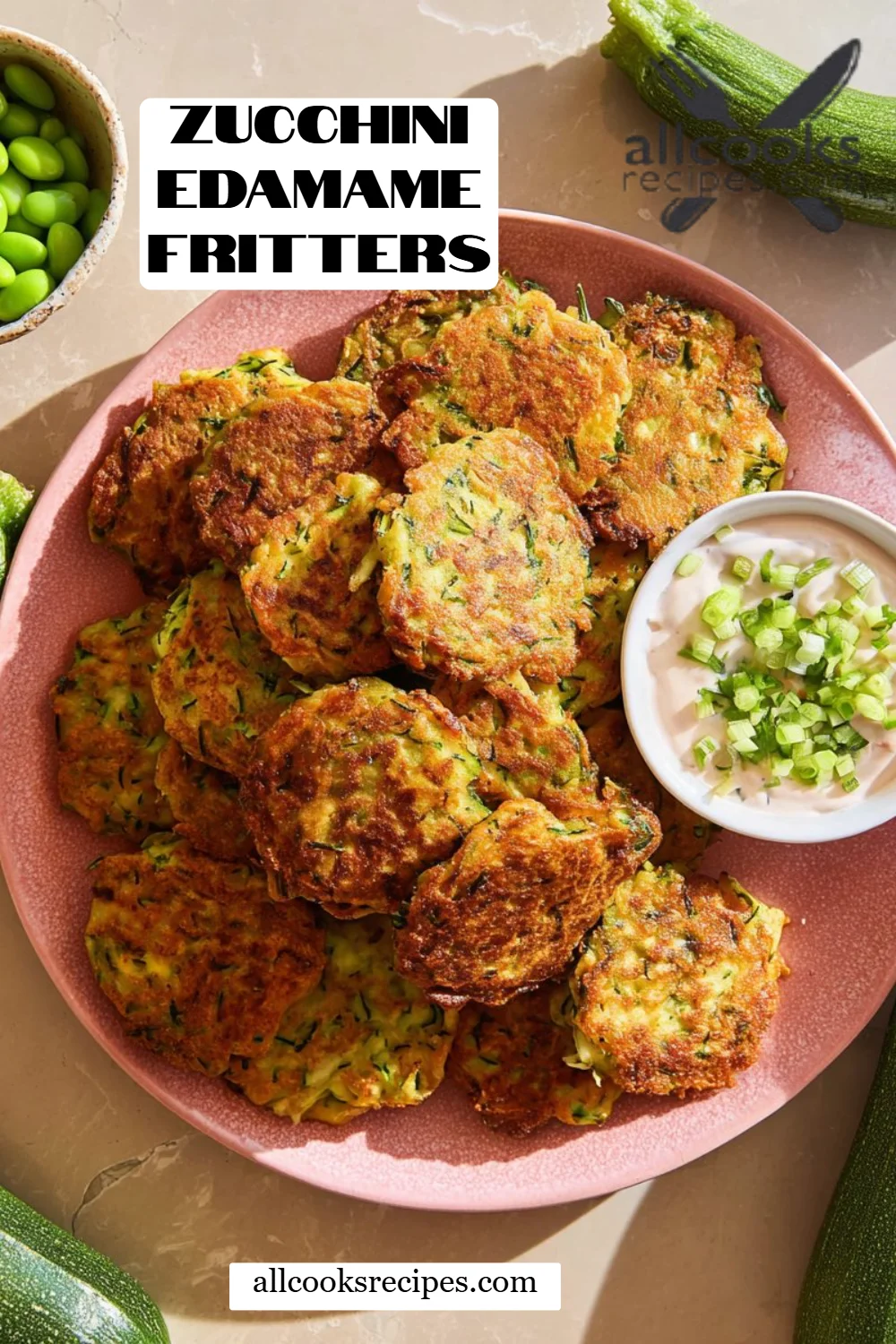 Zucchini Edamame Fritters