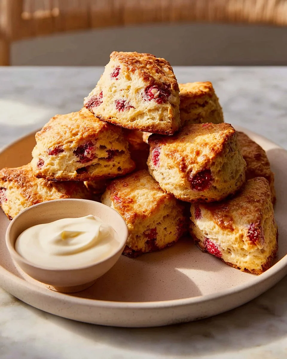 Air Fryer Strawberry Thyme Mini Scones