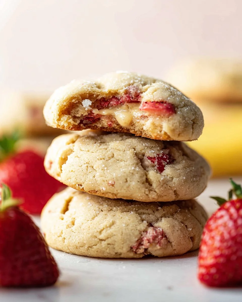 Delicious Banana Cream Cheese Cookies on a baking tray