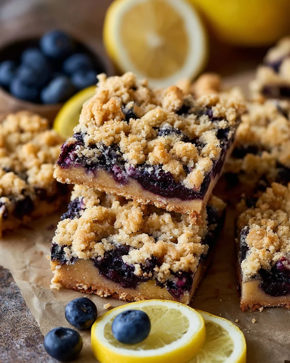 Blueberry Lemon Cheesecake Bars topped with fresh blueberries and lemon zest