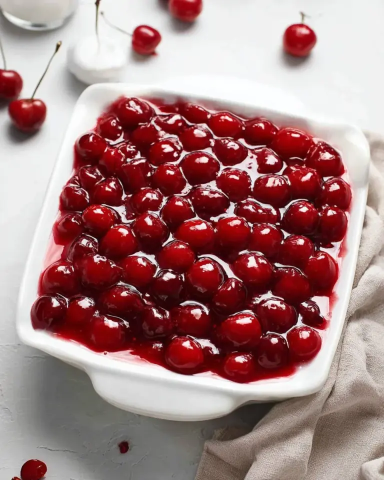 Delicious Cherry Delight dessert topped with fresh cherries and whipped cream