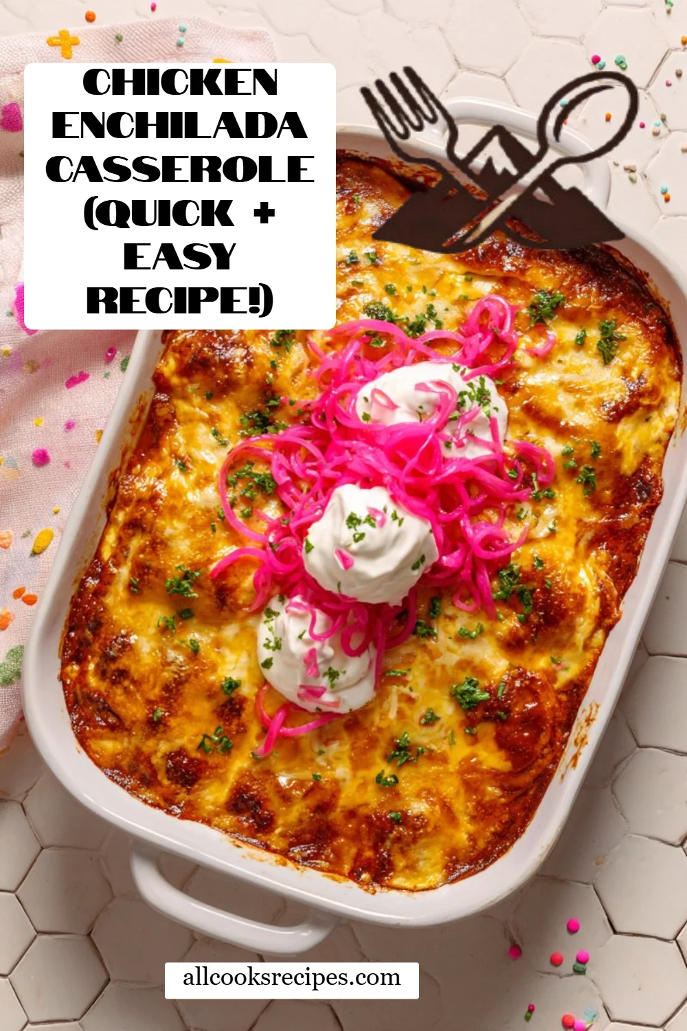 Chicken Enchilada Casserole (Quick + Easy Recipe!)