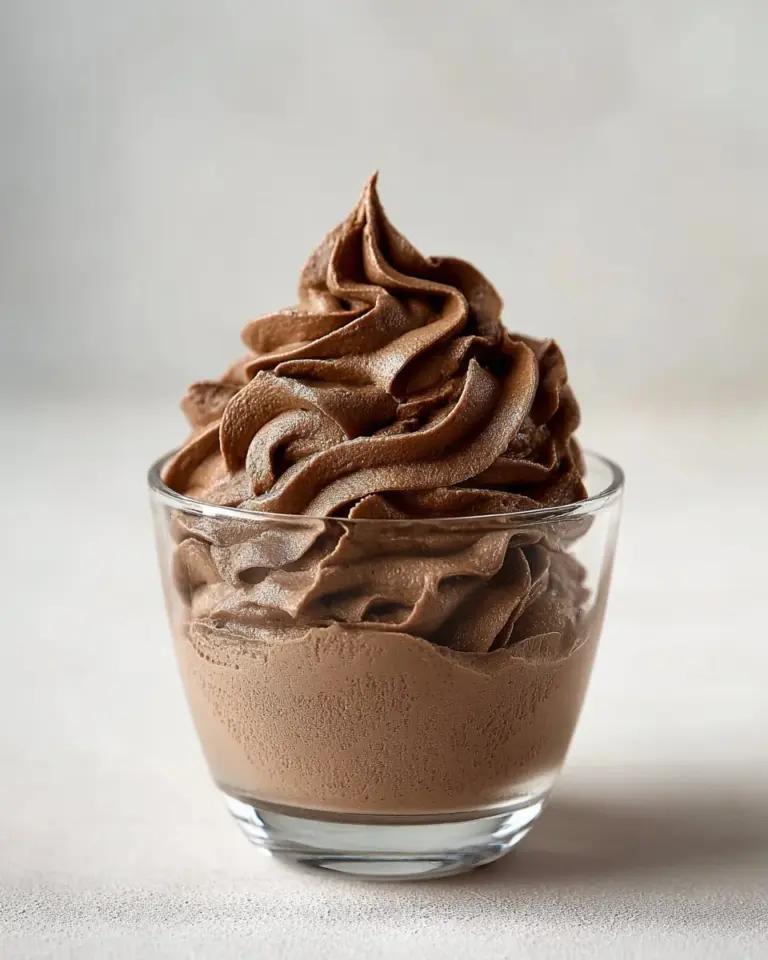 Homemade chocolate whipped cream topped on desserts and pastries