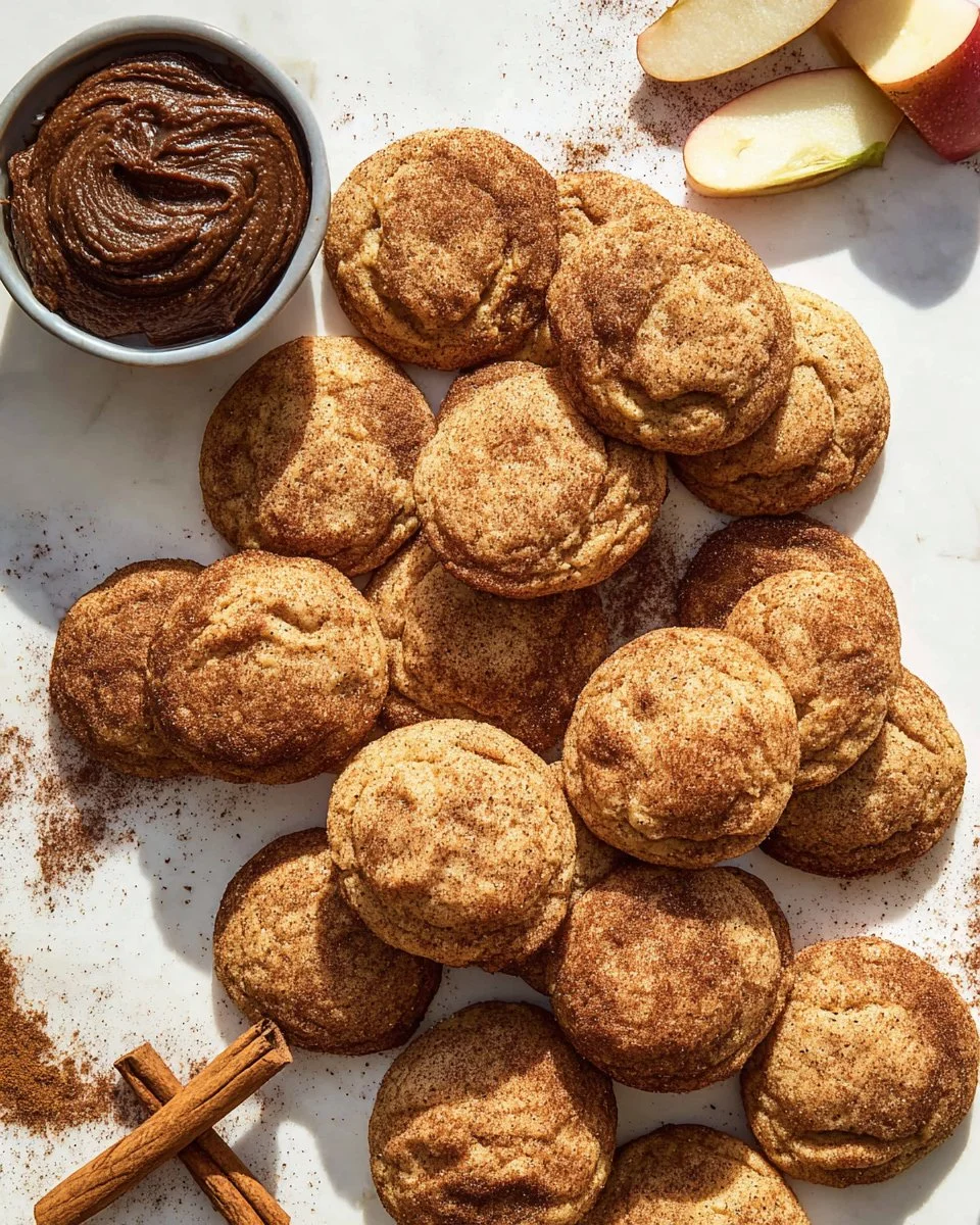 Freshly baked cinnamon sugar cookies on a cooling rack
