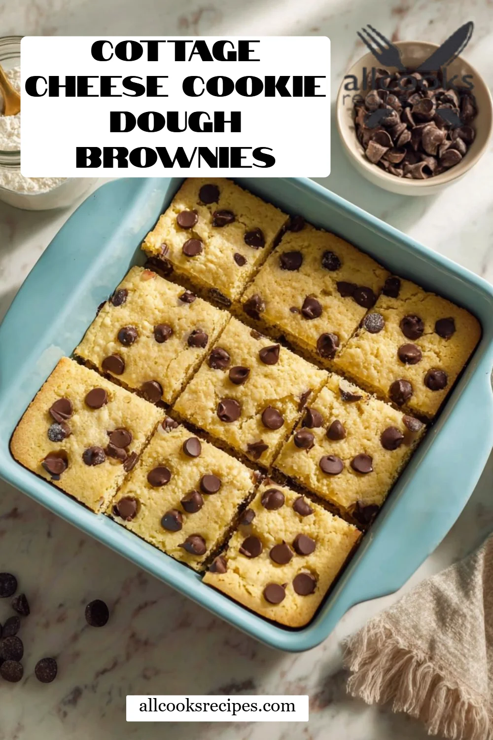 Cottage Cheese Cookie Dough Brownies