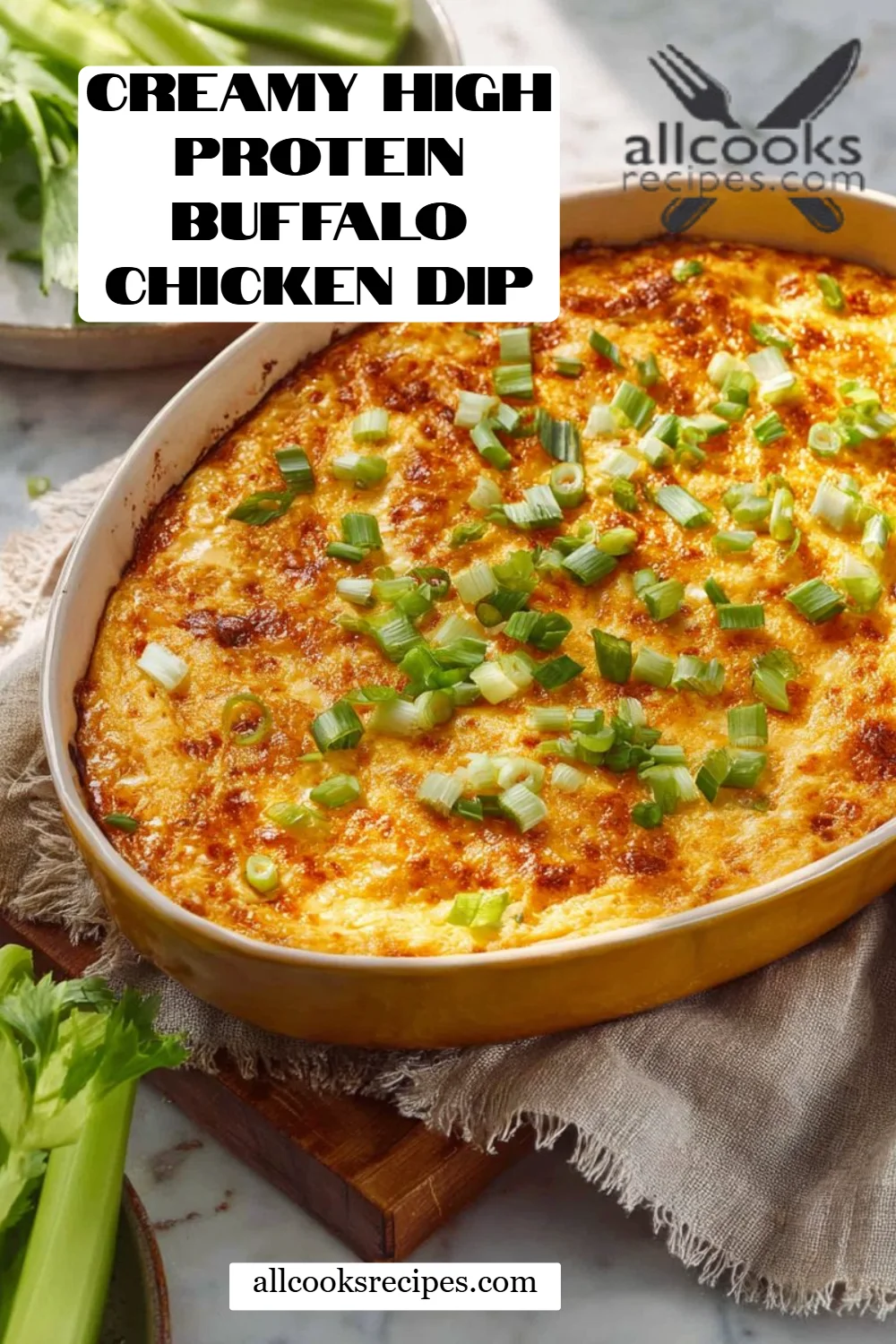 Creamy High Protein Buffalo Chicken Dip