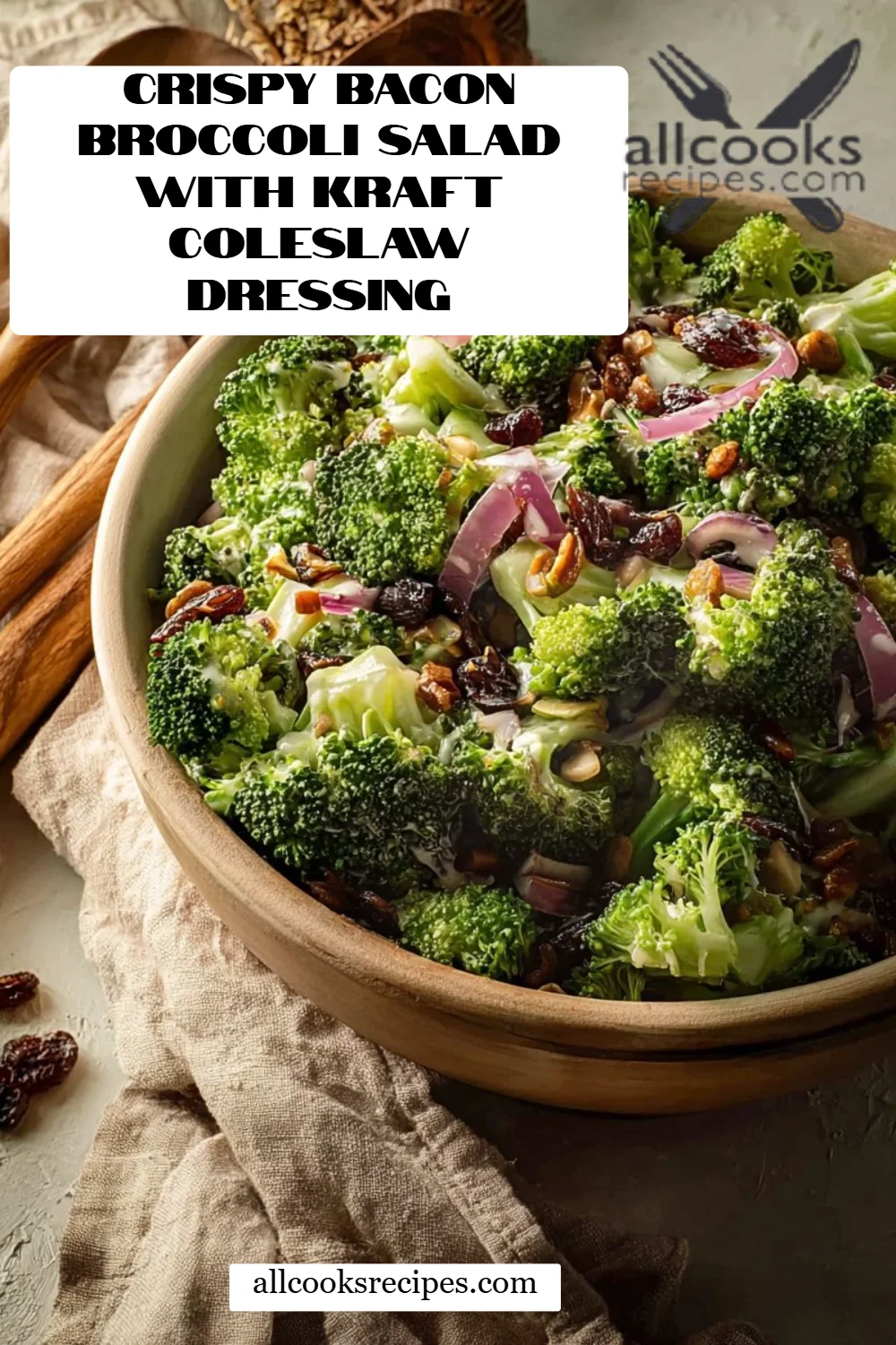 Crispy Bacon Broccoli Salad with Kraft Coleslaw Dressing