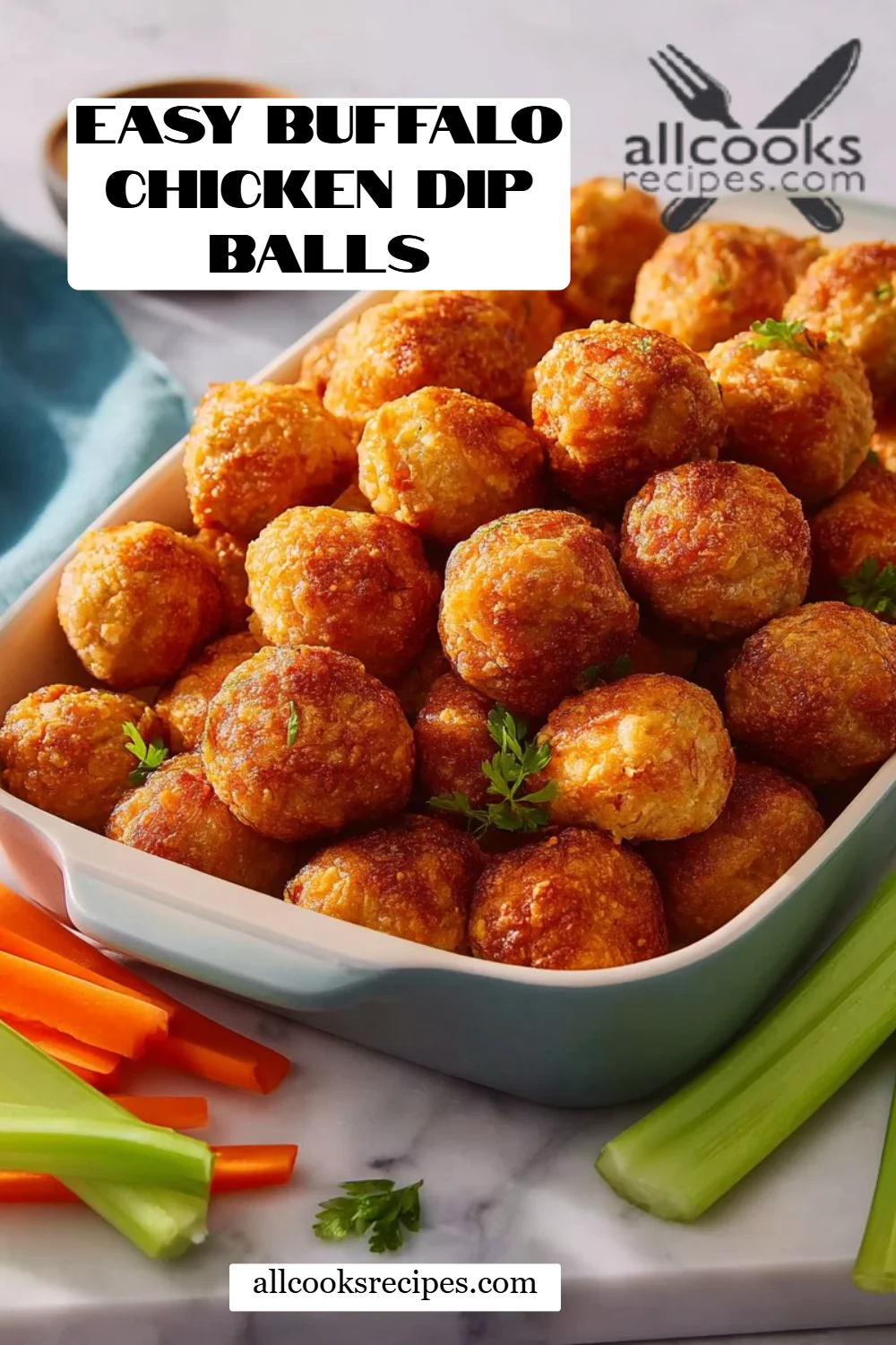 Easy Buffalo Chicken Dip Balls