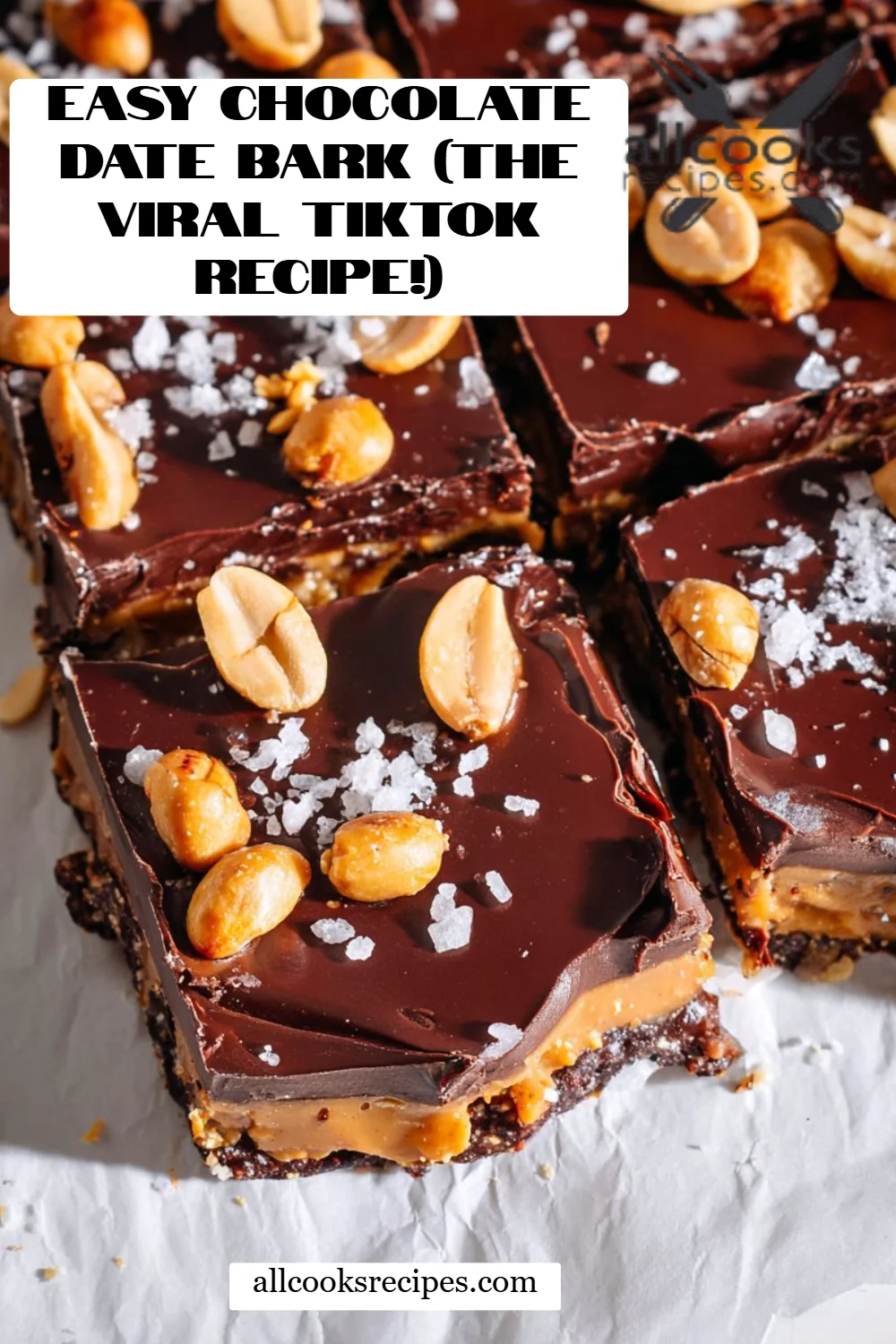 Easy Chocolate Date Bark (THE Viral TikTok Recipe!)