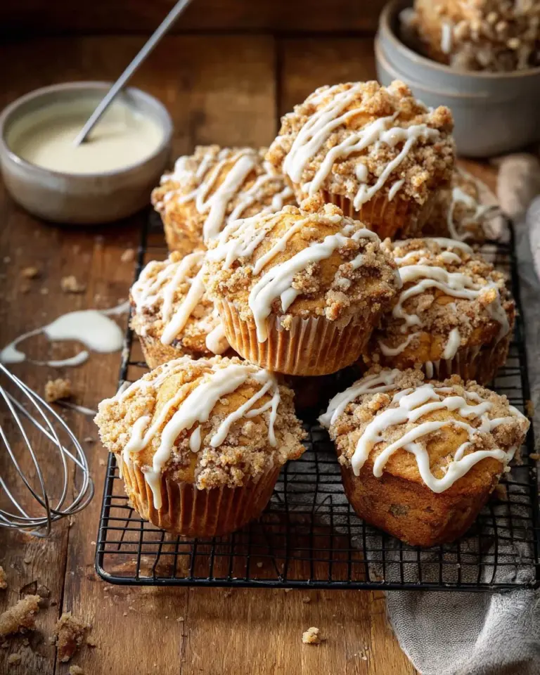Delicious homemade eggnog muffins topped with a sprinkle of cinnamon.