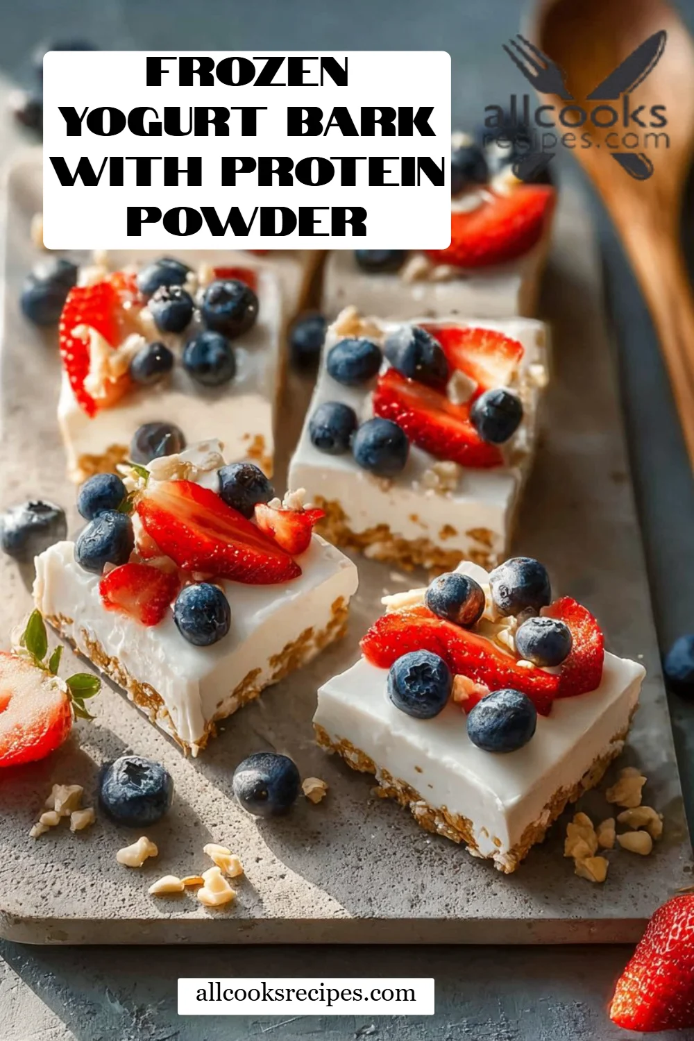 Frozen Yogurt Bark with Protein Powder