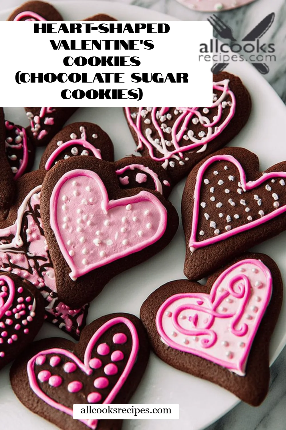 Heart-Shaped Valentine's Cookies (Chocolate Sugar Cookies)