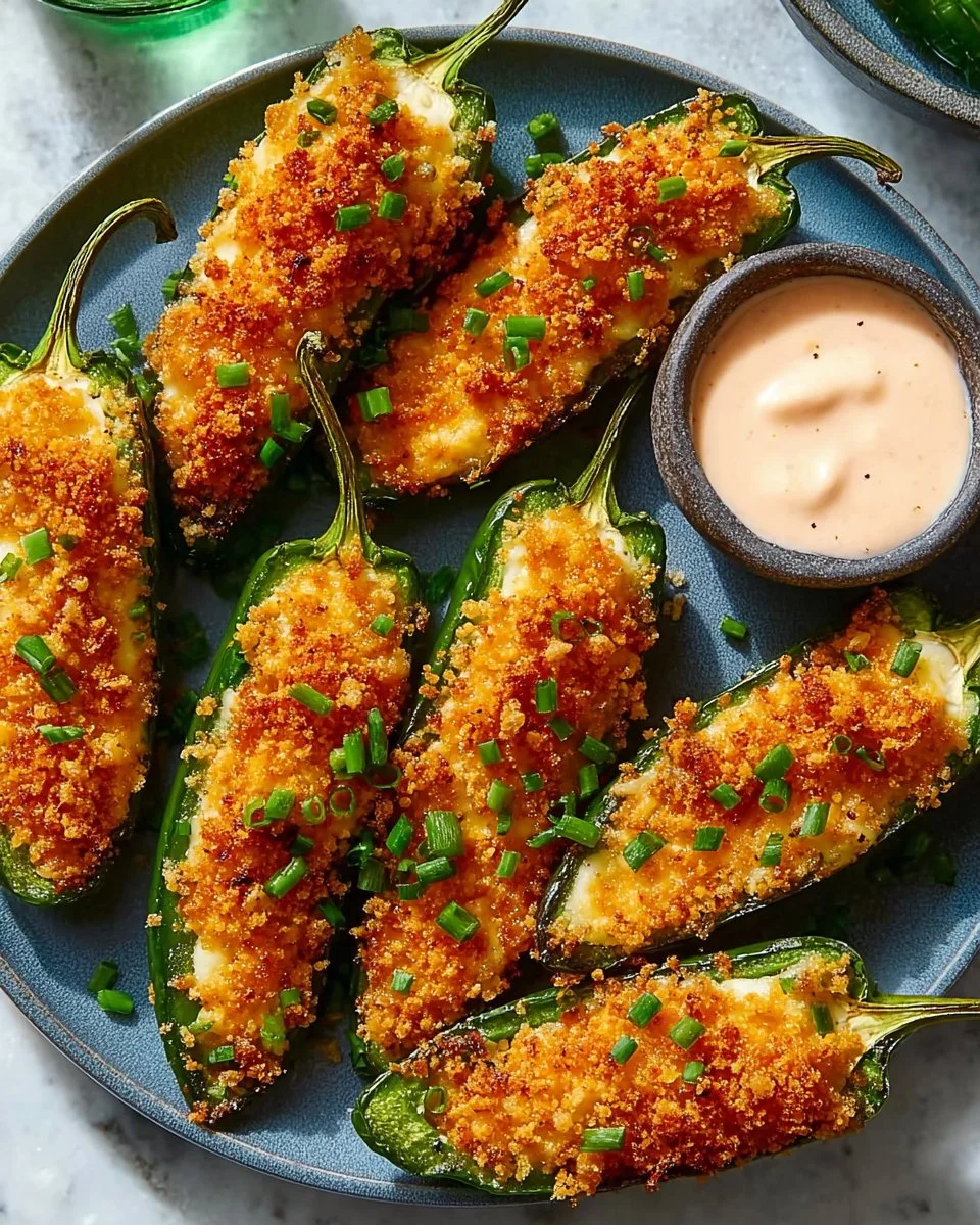 Baked jalapeno poppers stuffed with cream cheese and spices on a platter
