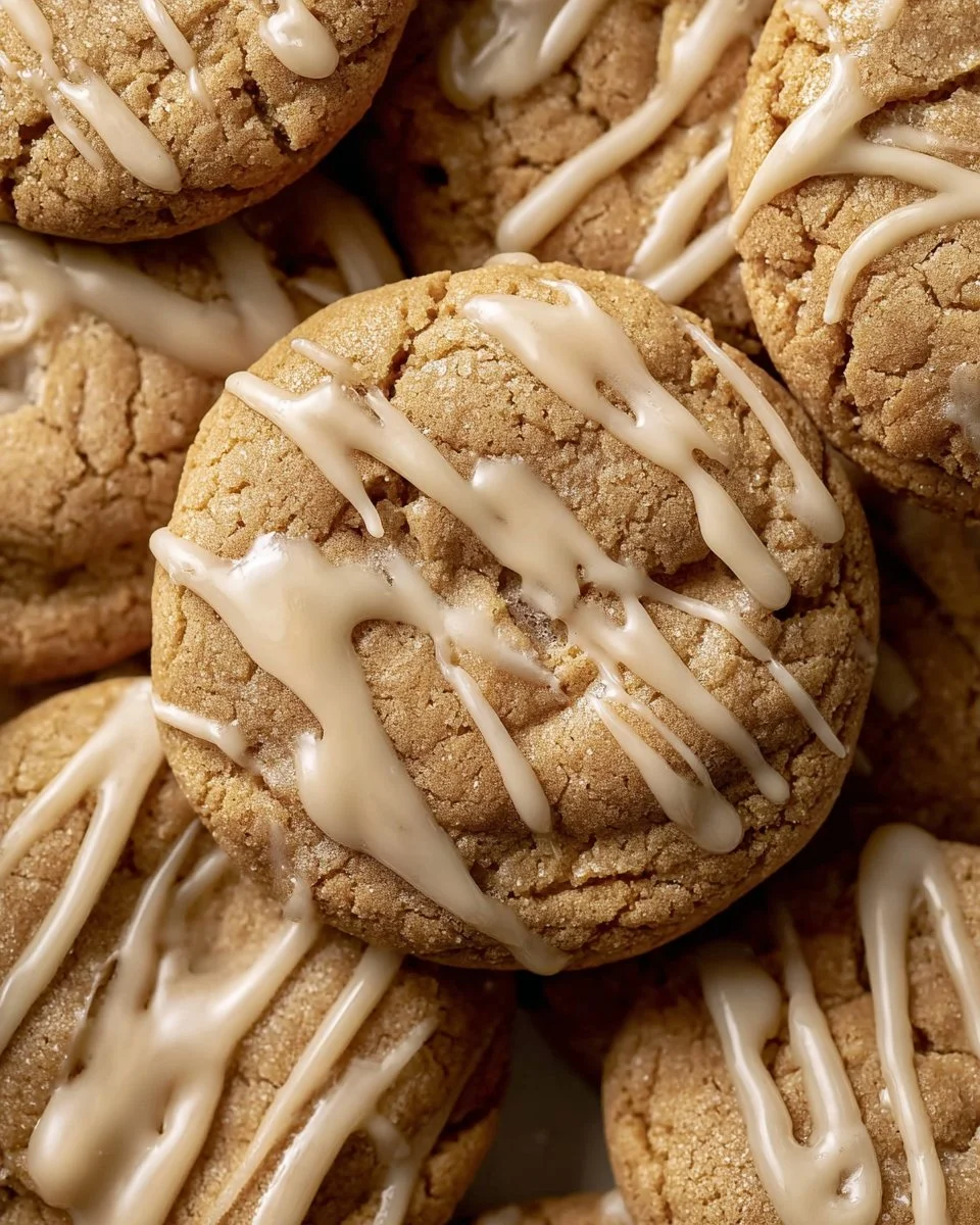 Freshly baked maple brown sugar cookies on a cooling rack