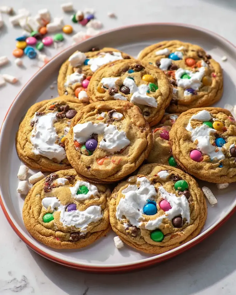 Delicious marshmallow monster cookies fresh out of the oven