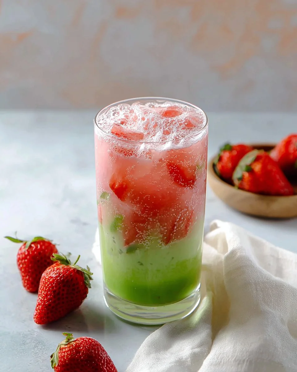 Matcha Latte with Strawberry Cold Foam