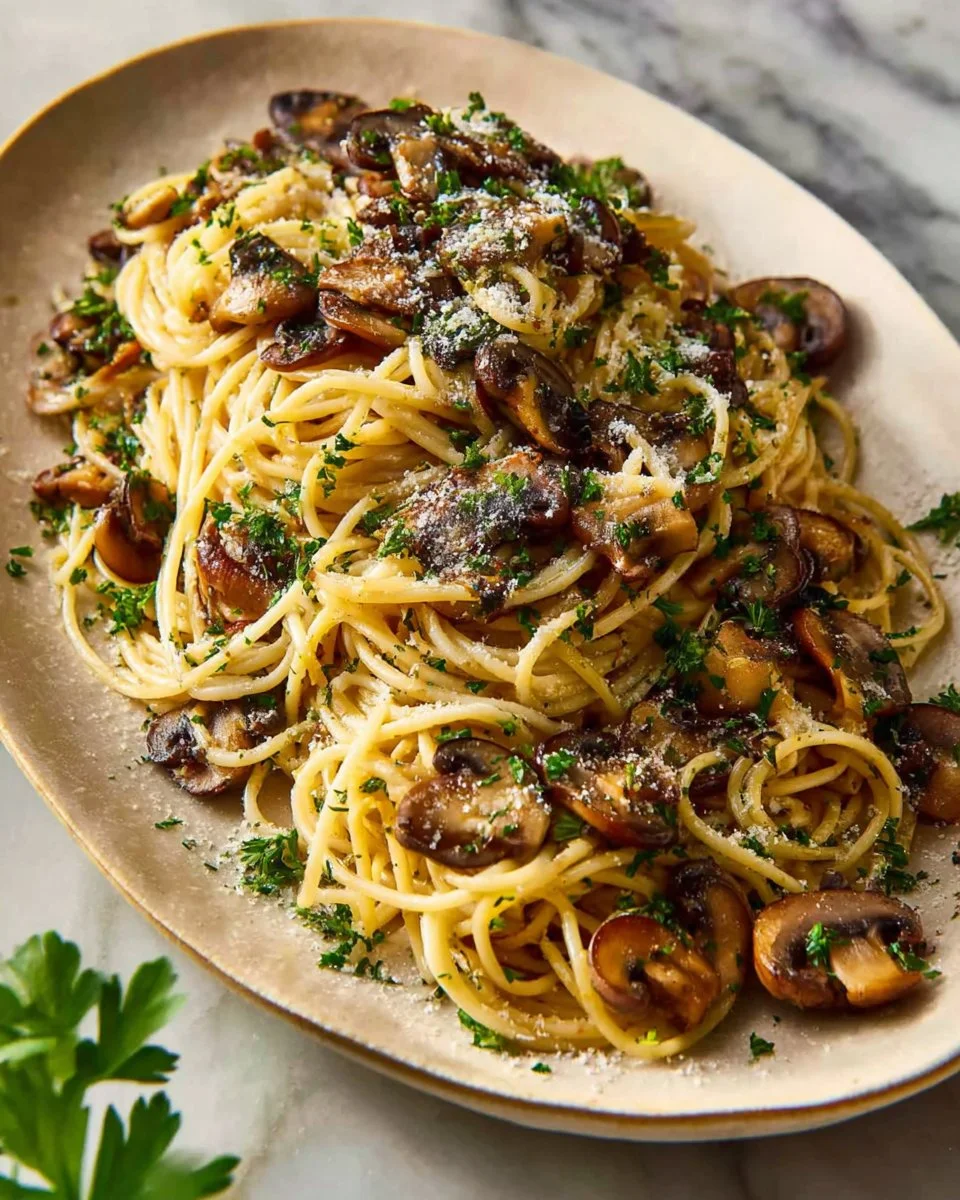 Mushroom Pasta Garlic Oil