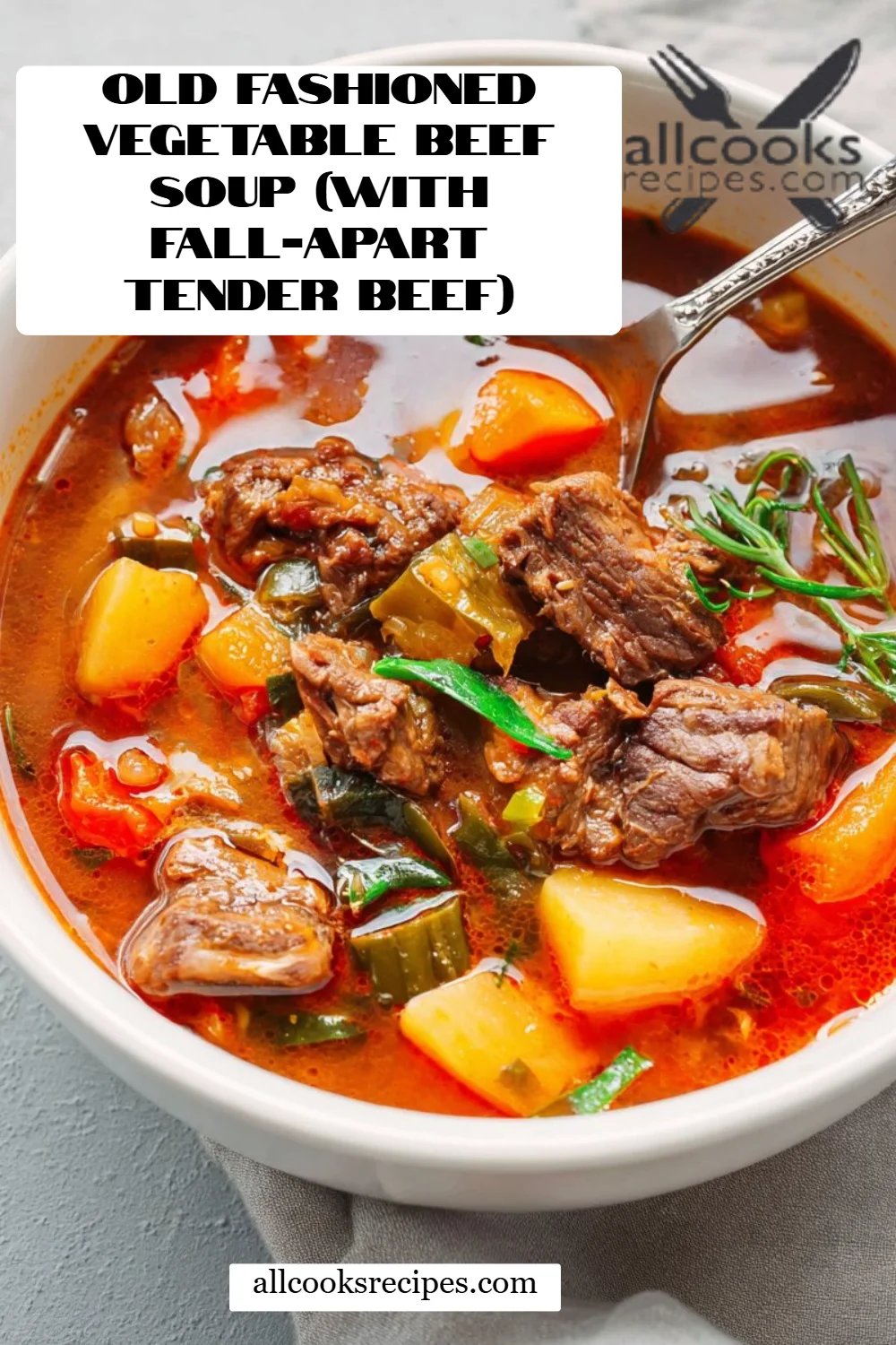 Old Fashioned Vegetable Beef Soup (with Fall-Apart Tender Beef)