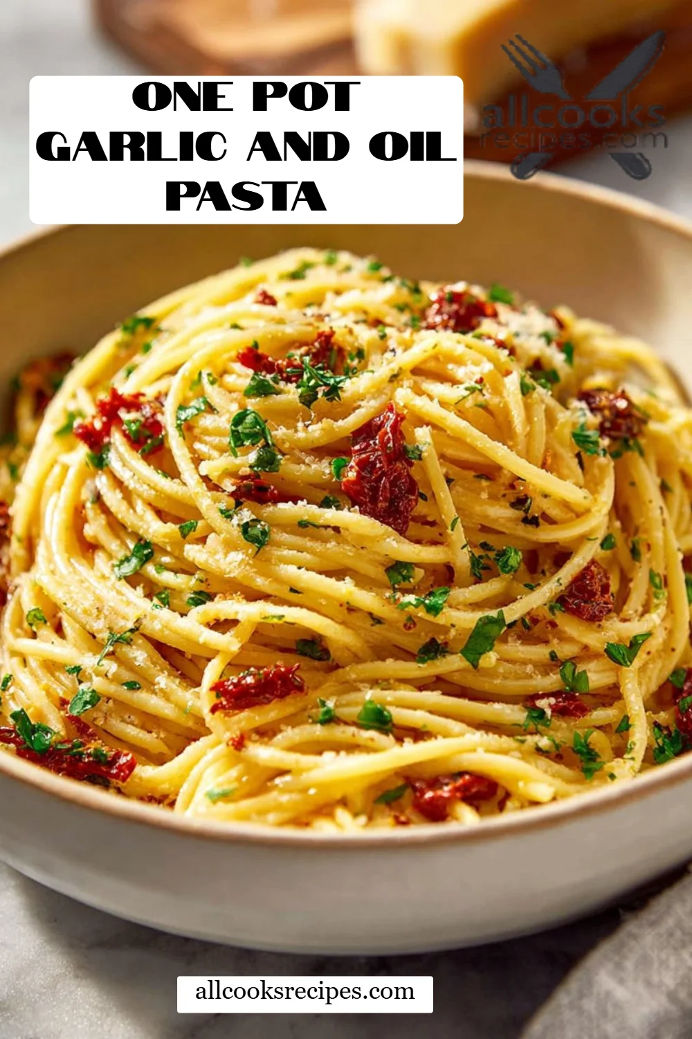 One Pot Garlic and Oil Pasta