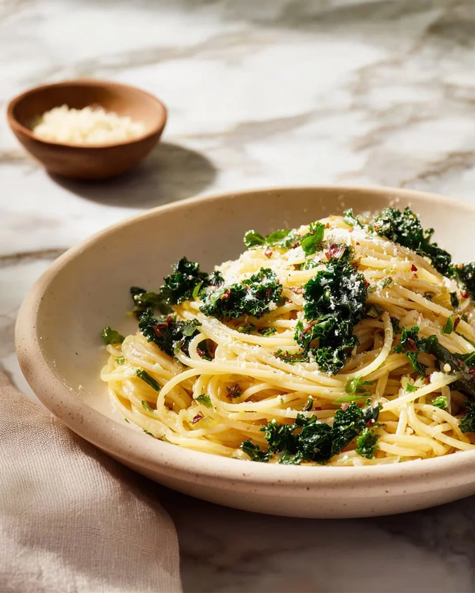 Pasta with Garlic and Oil and Kale