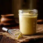 Delicious lemon buttermilk dressing poured over a fresh salad